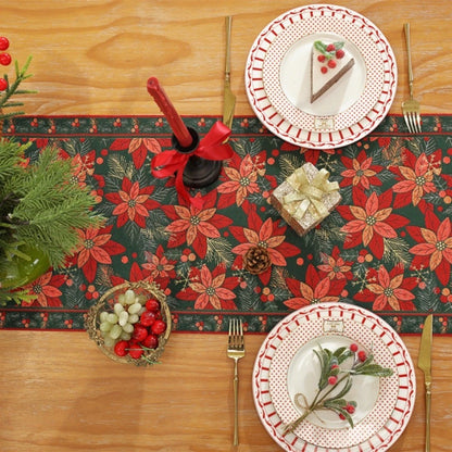 Seasonal Table Decor for Christmas Dinner - Polyester Fabric
