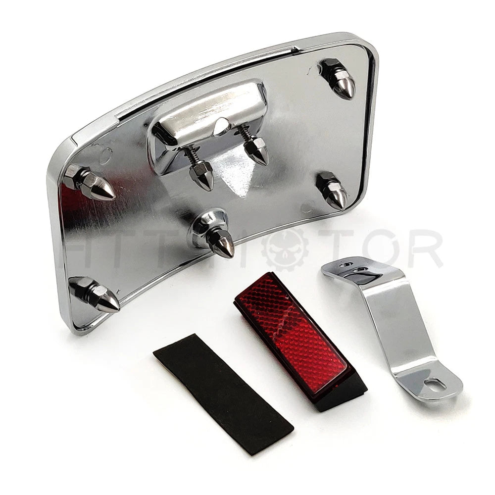 Laydown Curved License Plate Bracket for Harley Softail FLSTSC/FLSTN (2000–2017)
