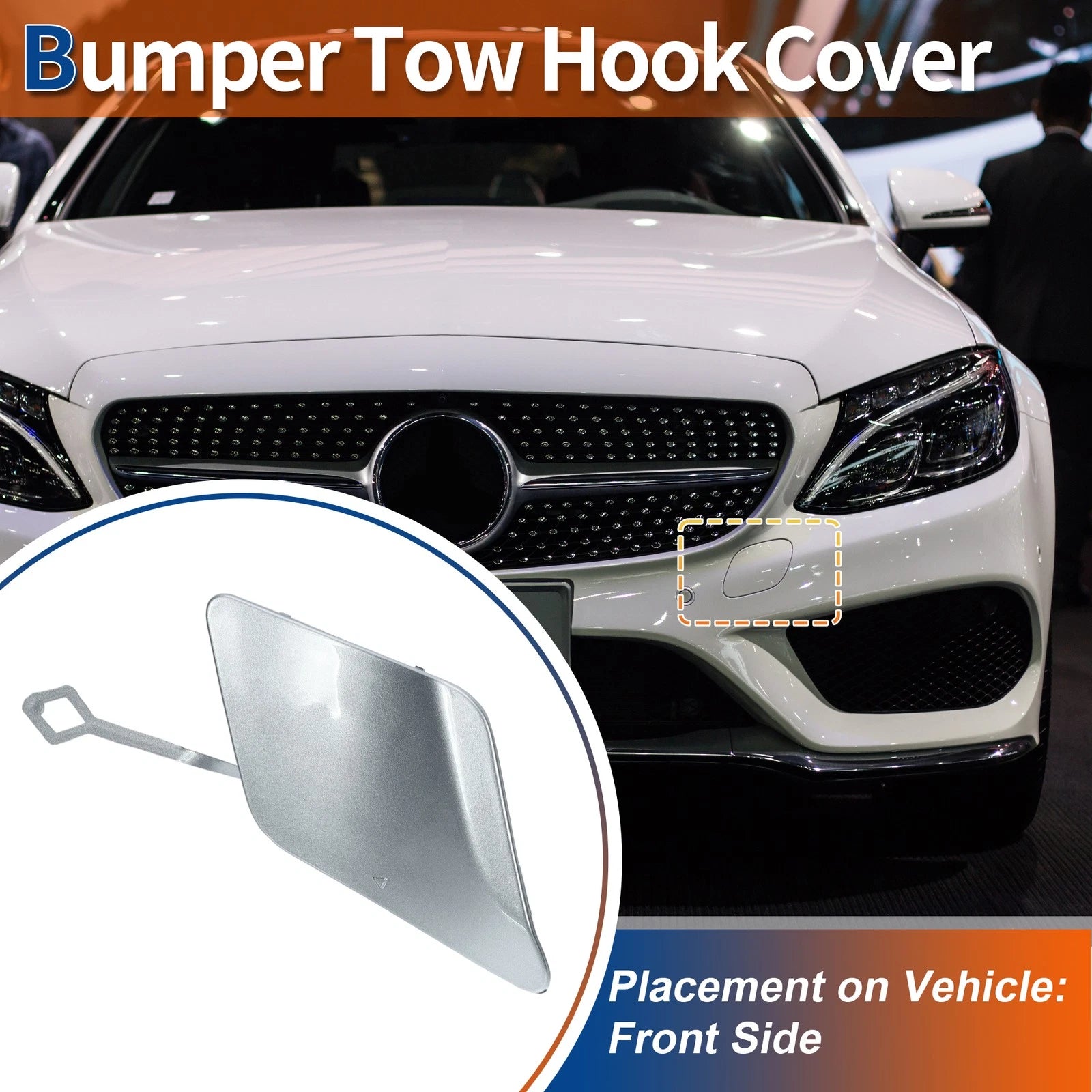 Front Tow Hook Cover Replacement for Mercedes-Benz C-Class W204 (2008–2014)