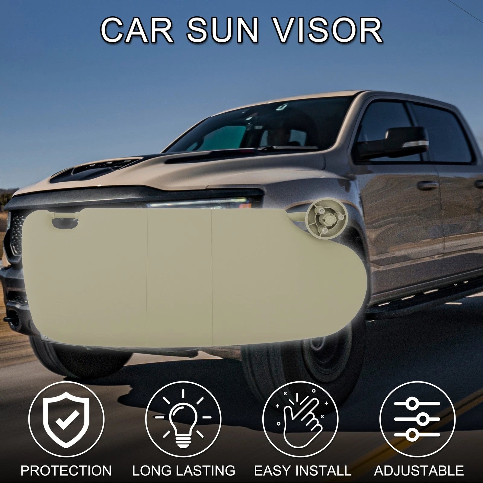 Right Passenger Side Sun Visor Assembly for Dodge Ram 1500 (2002–2005)