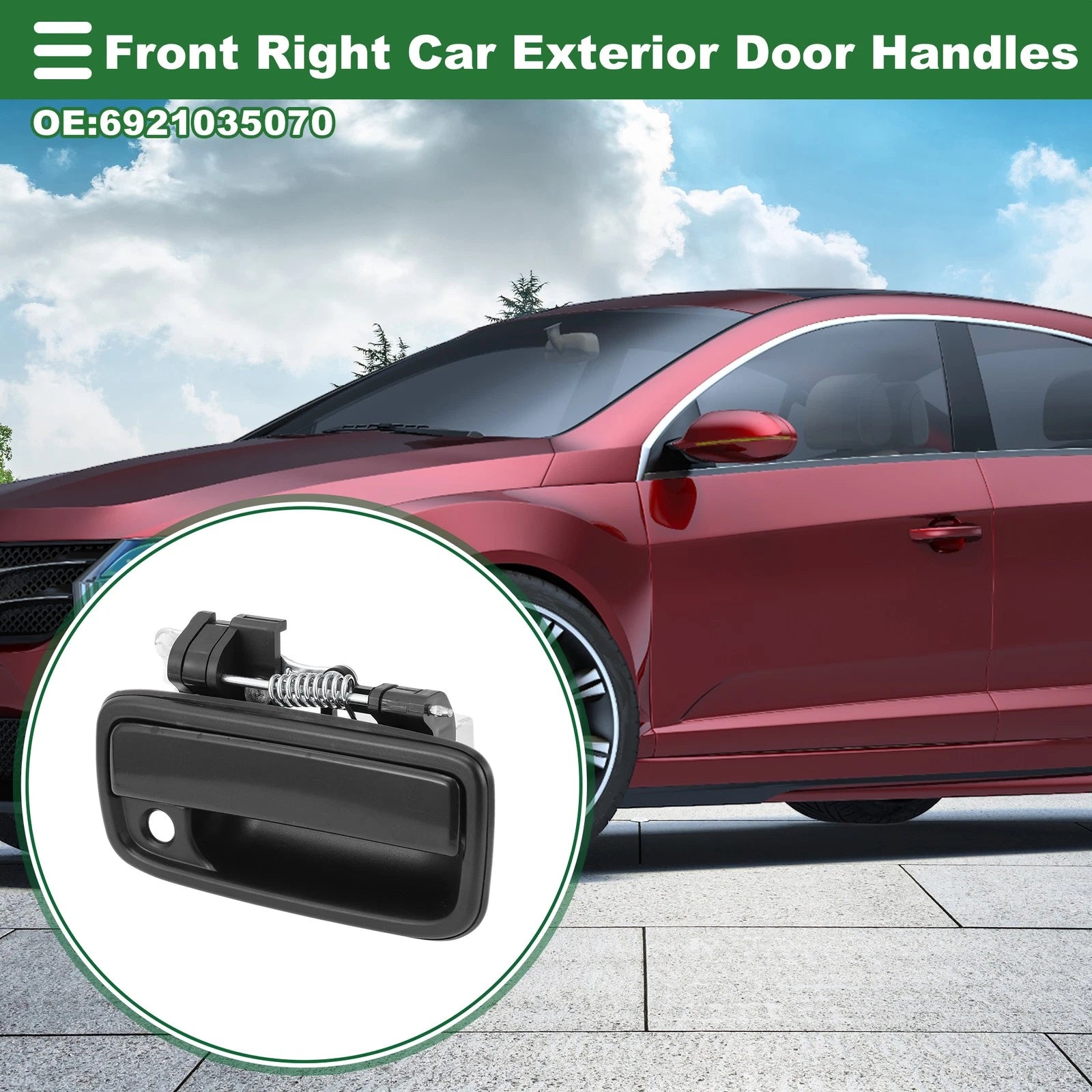 Front Right Exterior Door Handle Replacement for Toyota Tacoma (2016–2023)