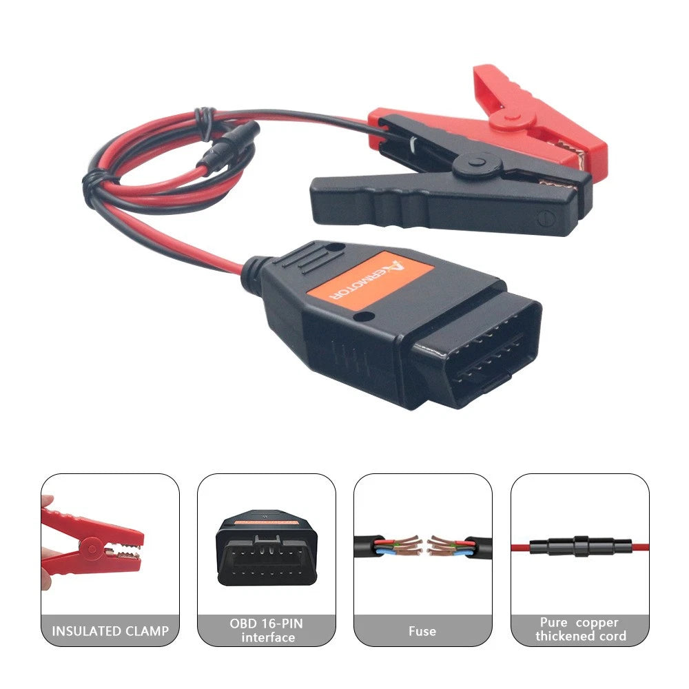 OBDII Smart Power Battery Charging Clip Tool for Universal Car Jump Starter
