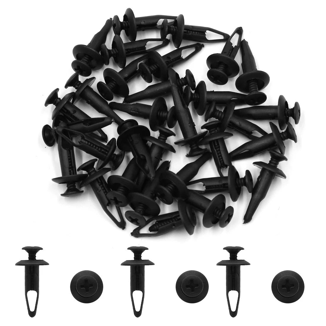 Push Type Clips Rivets Fastener Set for Toyota Car Trim Panel (6mm) (30pc) (2005–2015)