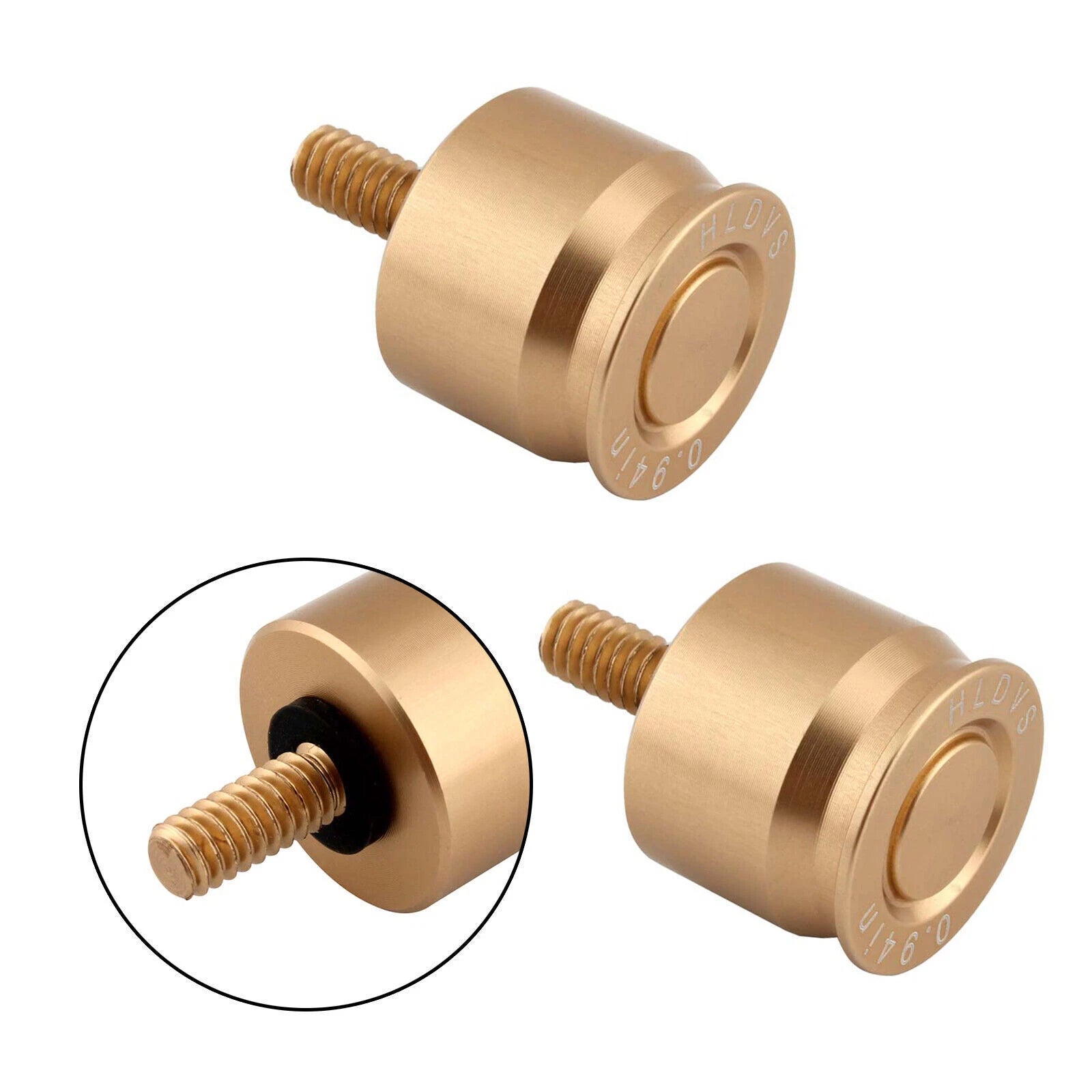 2X CNC Screw Mount Seat Bolt Gold for Harley Dyna, Softail, Sportster, Road King, Glide