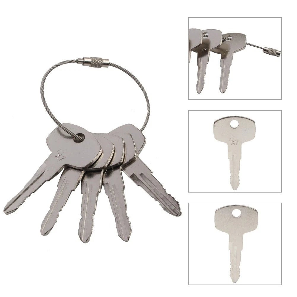 Ignition Keys w/Key Ring 5Pcs Fit Nissan Older Forklift Metal