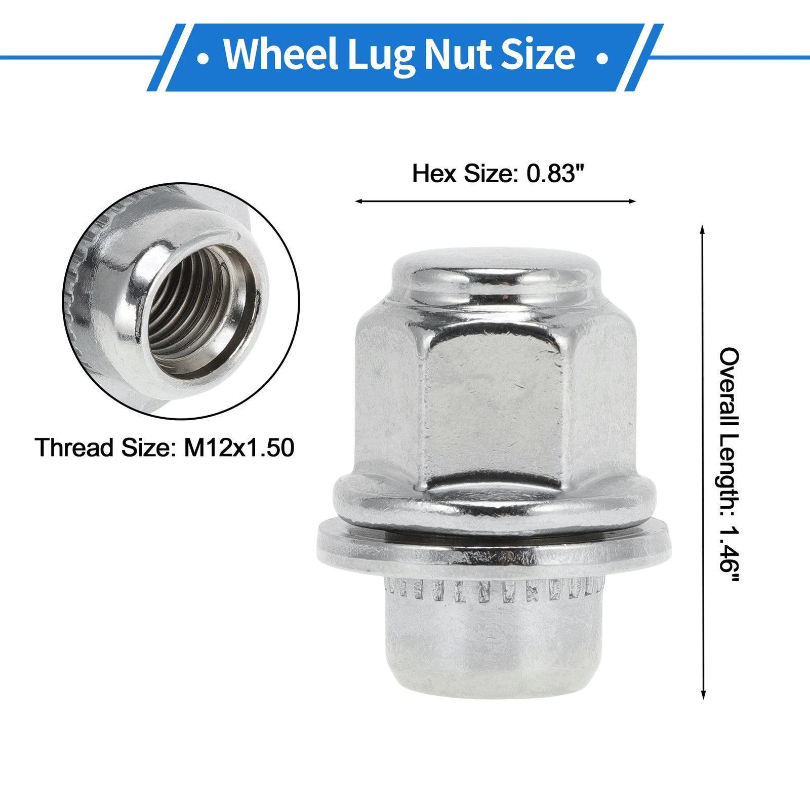 Wheel Lug Nuts 5 Pack M12x1.50 for Toyota Corolla (1987–2008, 2019–2021)