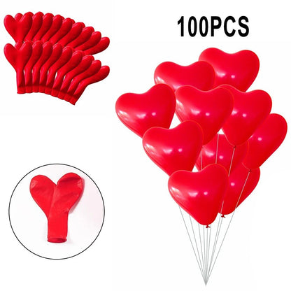 Heart Balloons for Valentine's Day (30 cm, Red)