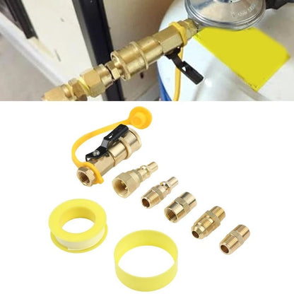 7-Piece Brass Propane Quick Connect Fittings Kit for RV Gas Systems