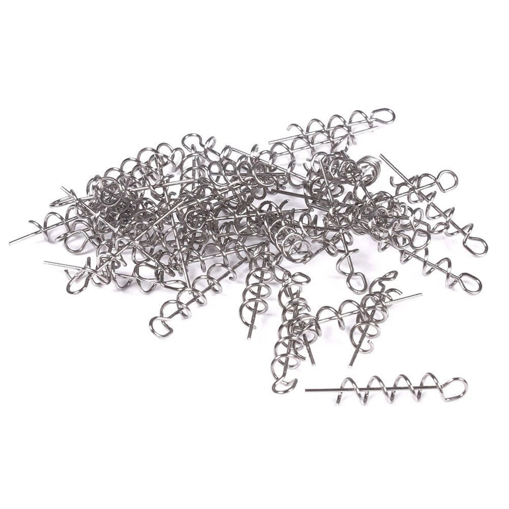 50pcs Centering Spring Lock Pin for Soft Lure Bait Worm Crank