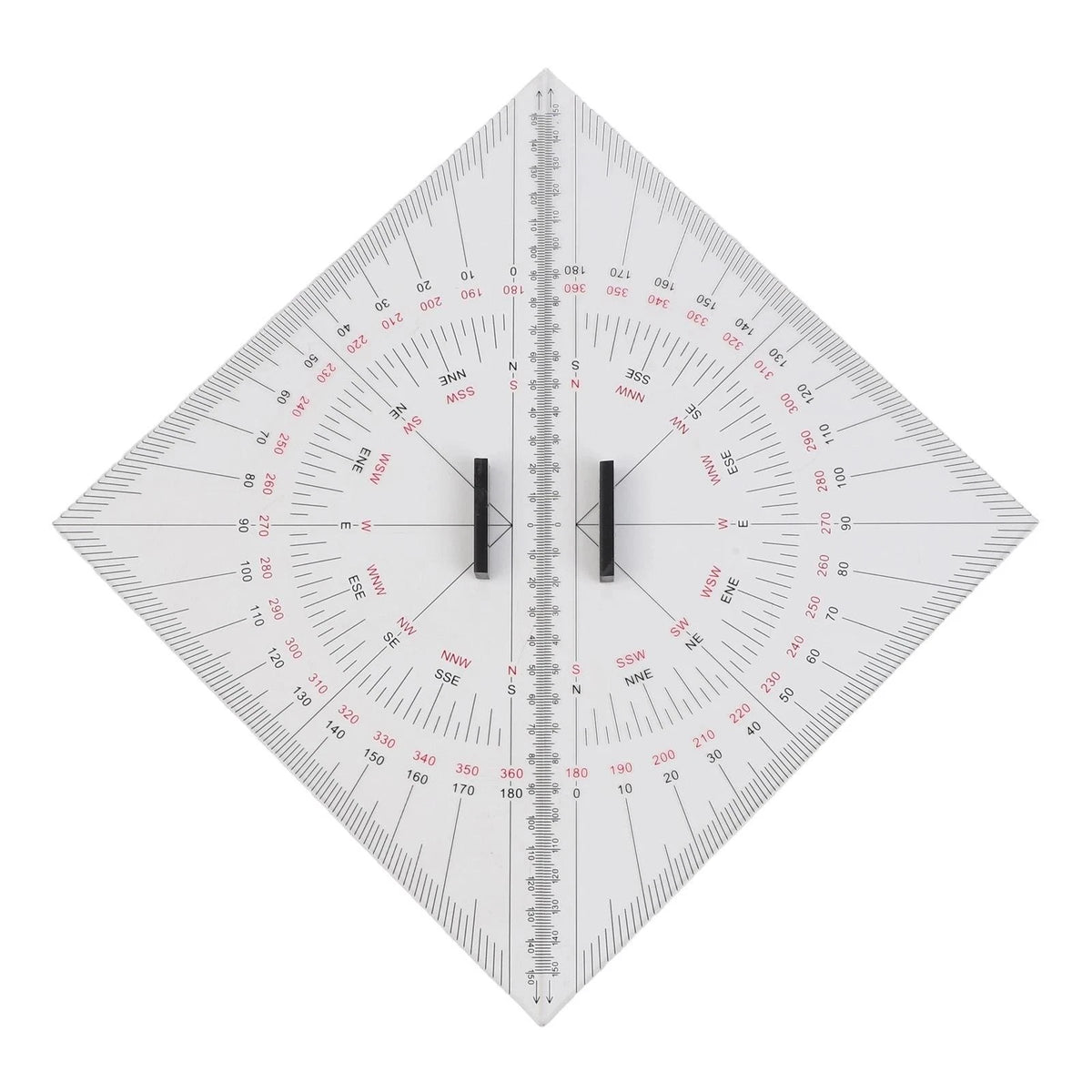 Set of 2 Navigation Chart Plotting Triangle Rulers 300mm