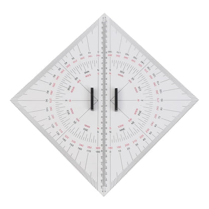 Set of 2 Navigation Chart Plotting Triangle Rulers 300mm