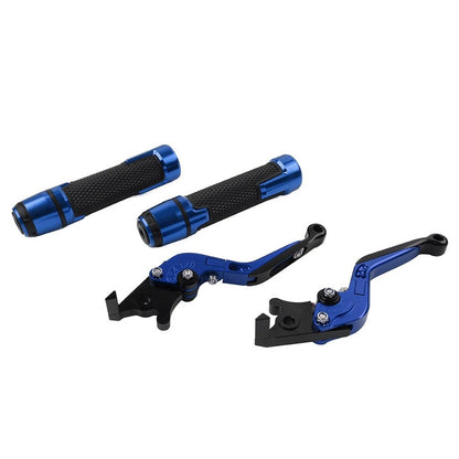 CNC Blue Extendable Brake Clutch Lever Handlebar Grip Set For Honda VFR1200/F