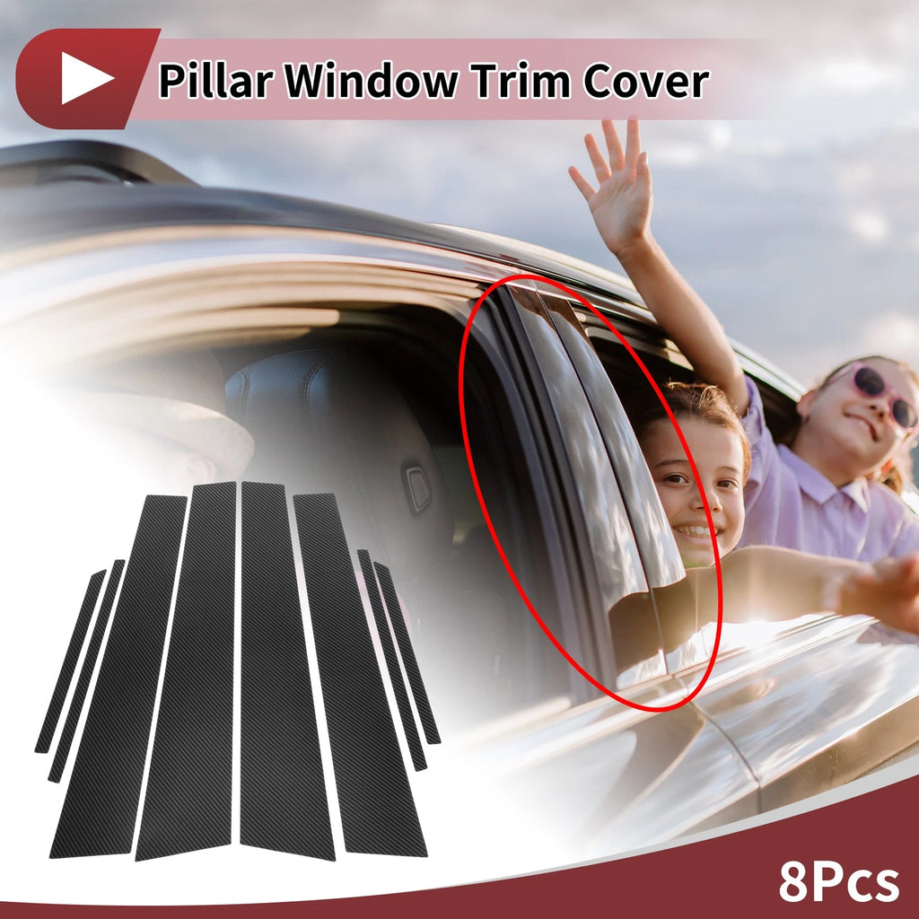 8 Pcs Door Pillar Window Trim Set for Toyota Prius (2016–2022)