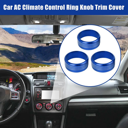 3pcs AC Climate Control Ring Knob Trim Cover for Subaru Impreza WRX STi (2011–2016)