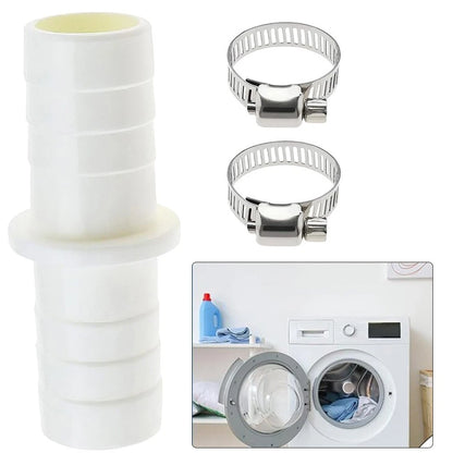 Set of 2 Waste Pipe Connectors for Washing Machines with Metal Clamps