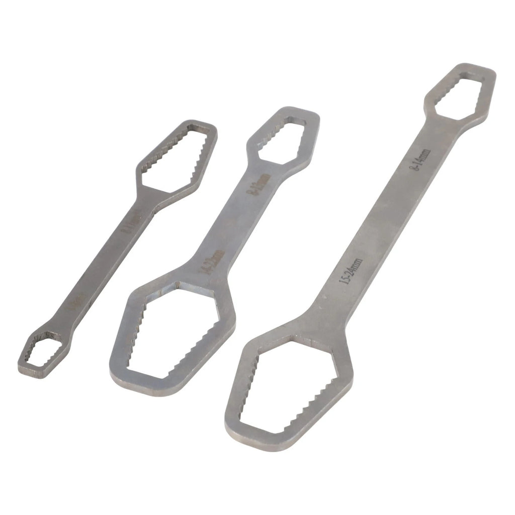 3X Adjustable Wrench Set for Professional and DIY Applications