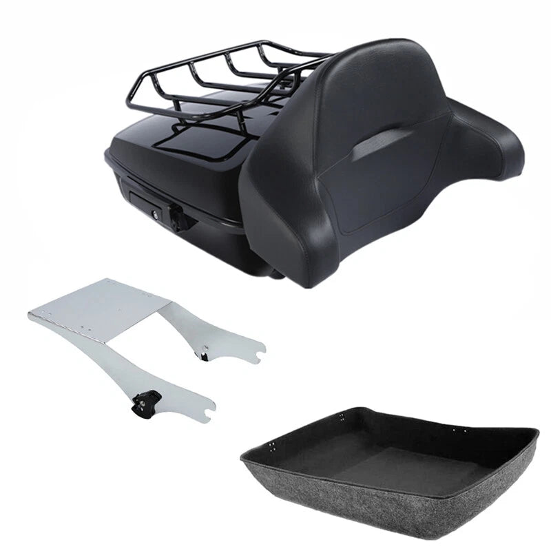 Trunk Backrest Pad Mount Rack for Harley Touring Road Glide (1997–2008)
