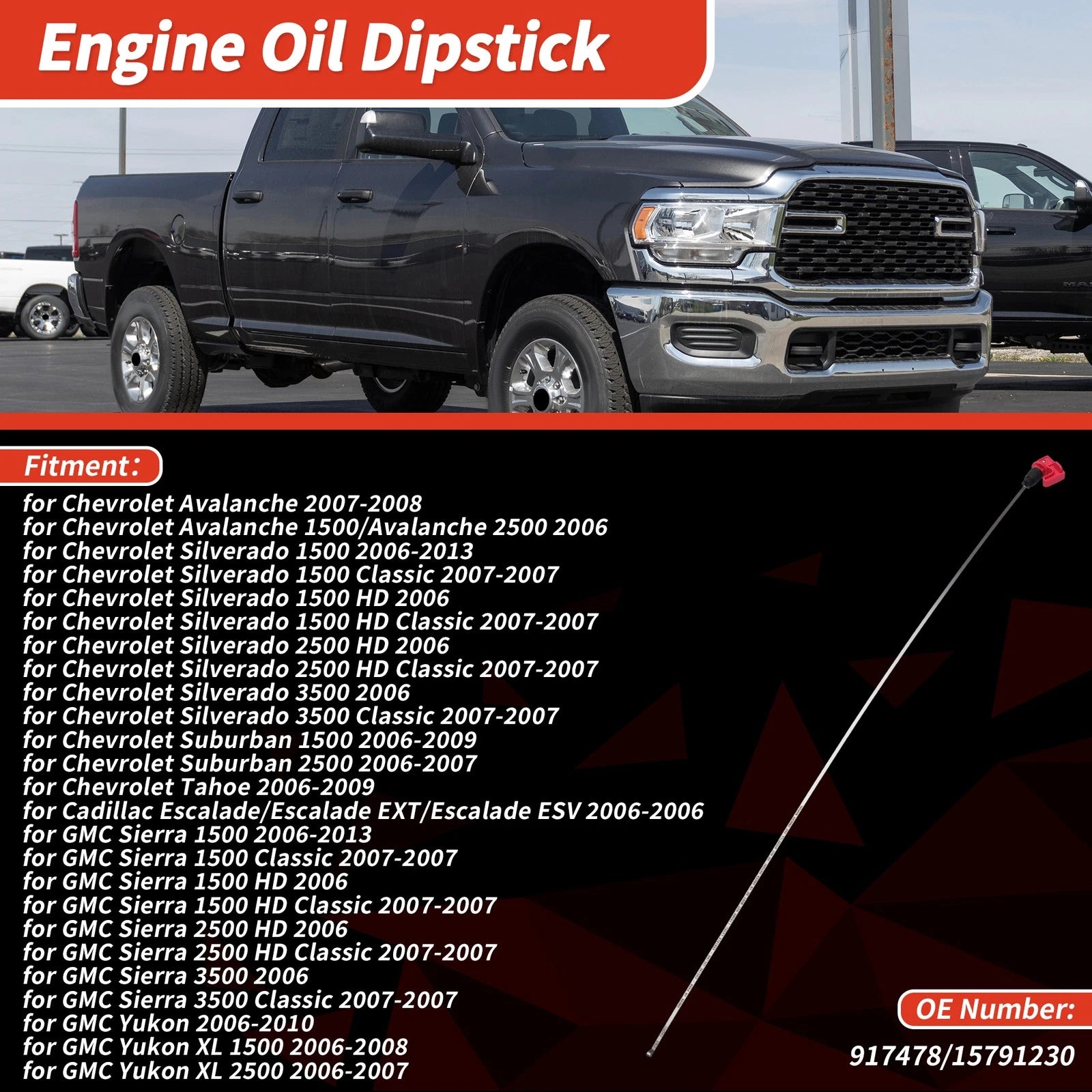 Oil Dipstick Replacement for Chevrolet Avalanche (2007–2008)