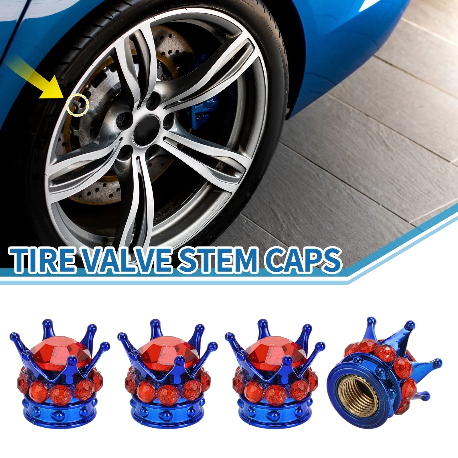Tire Valve Stem Caps Replacement for Car SUV Bike RV 4 Pack
