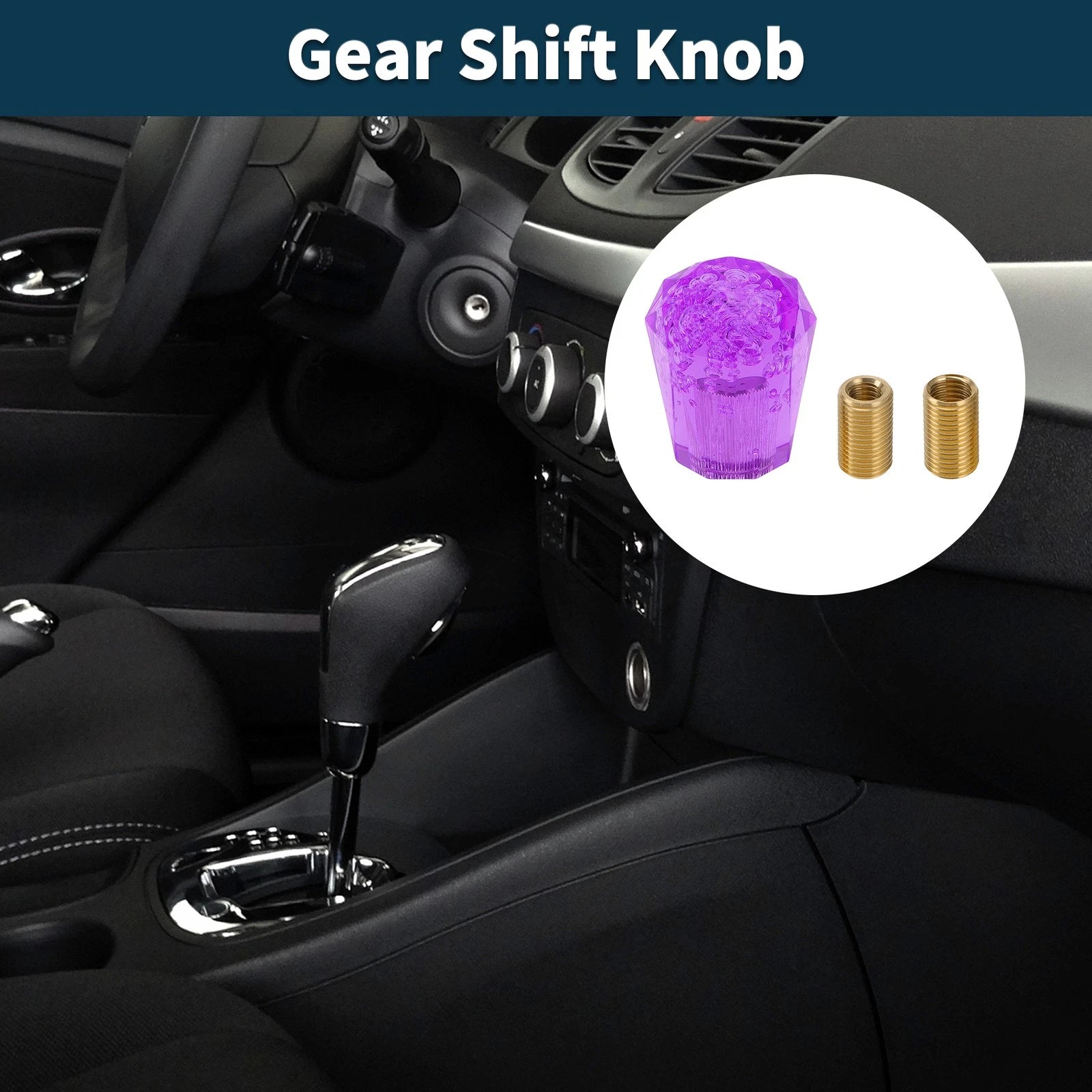Set of 1 Universal Shift Knob with 2 Adapters for Manual/Automatic Vehicles