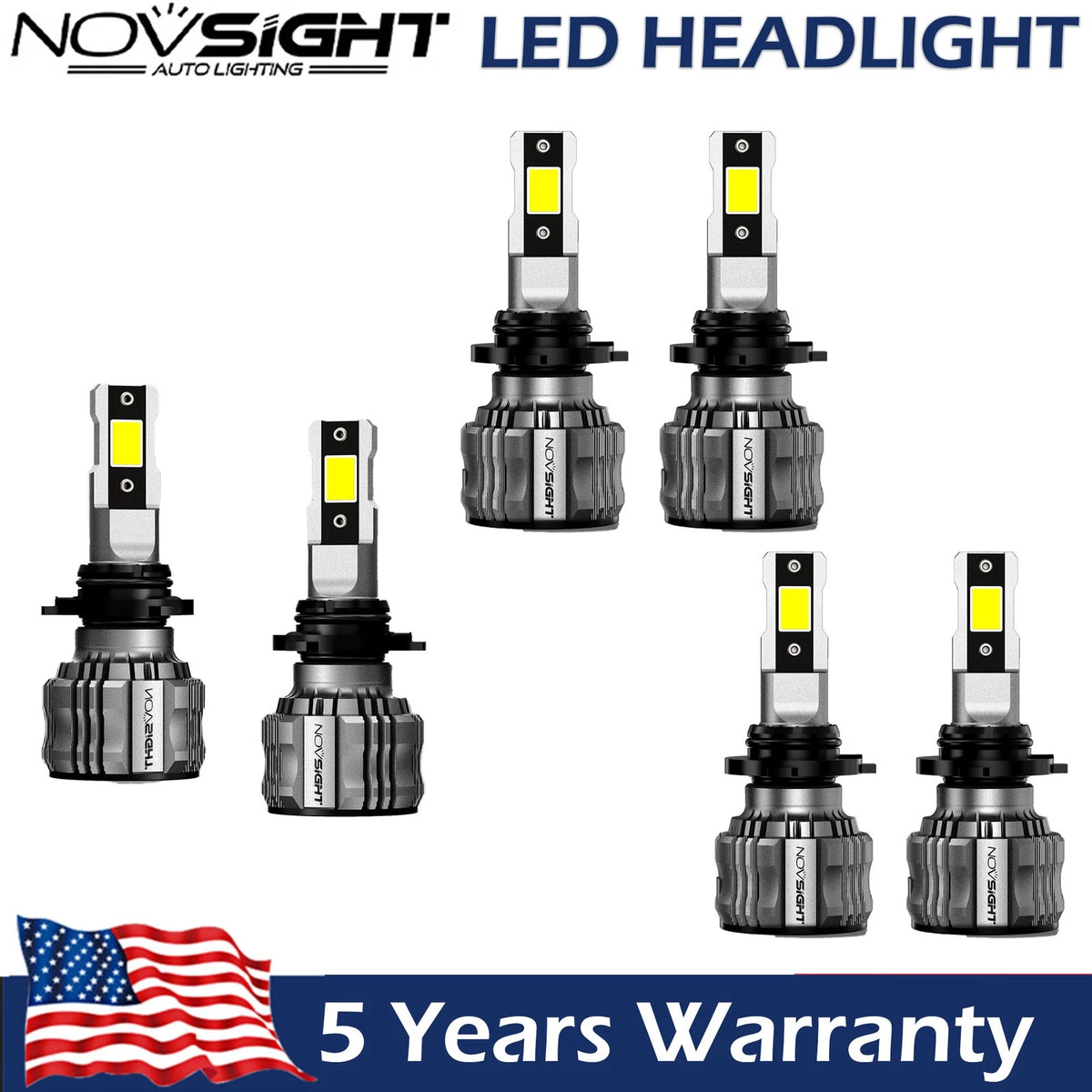 6X 9005 H11 LED Headlight Kit Fog Light Bulbs White 6500K for
