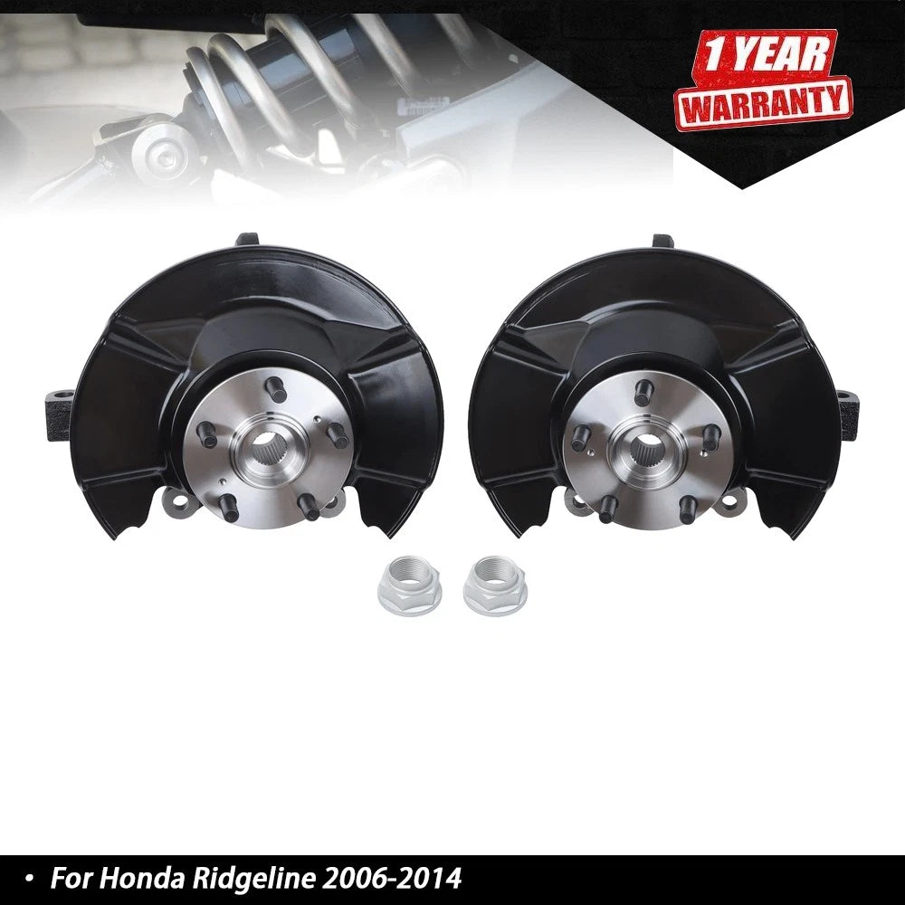 2X Front Steering Knuckle & Hub Bearing Assembly for Honda Ridgeline (2006–2014)