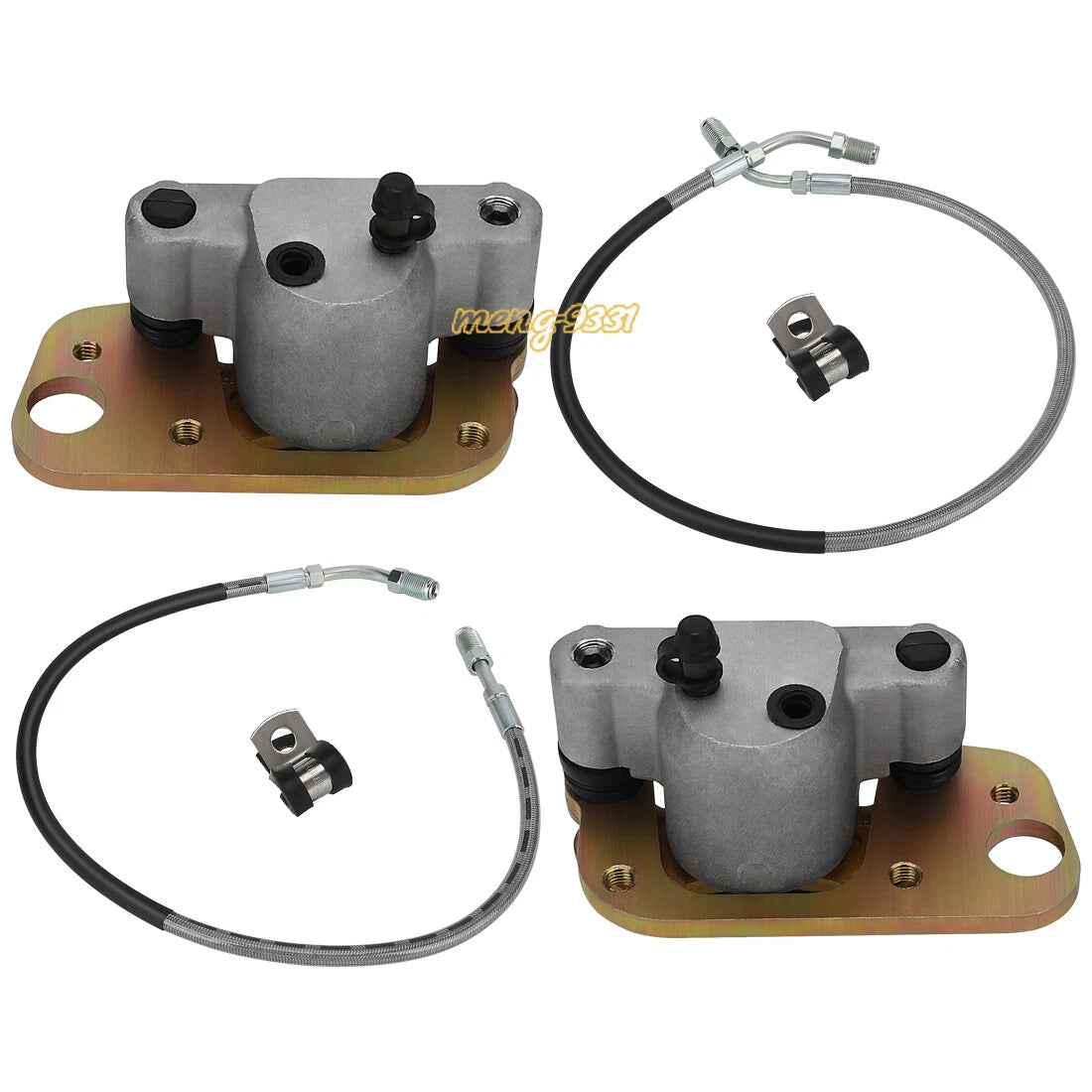 Front Brake Calipers & Pads w/Hose Lines for Polaris Trail Blazer 250 (1999–2000)