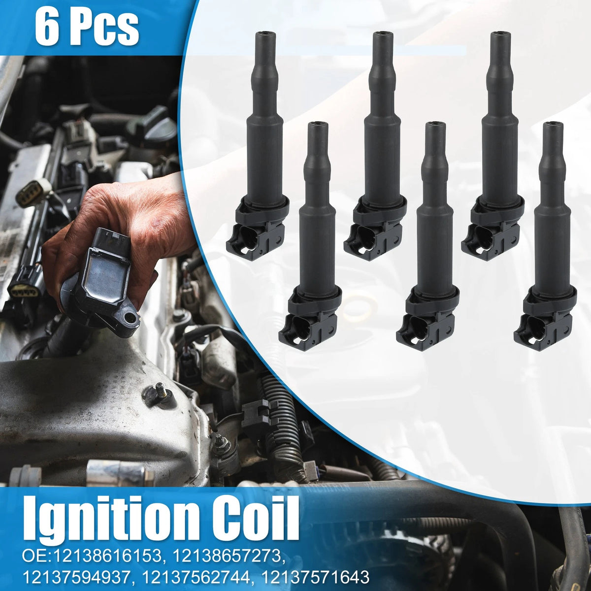 6pcs Ignition Coils Replacement for BMW 1 Series M 2011–2011