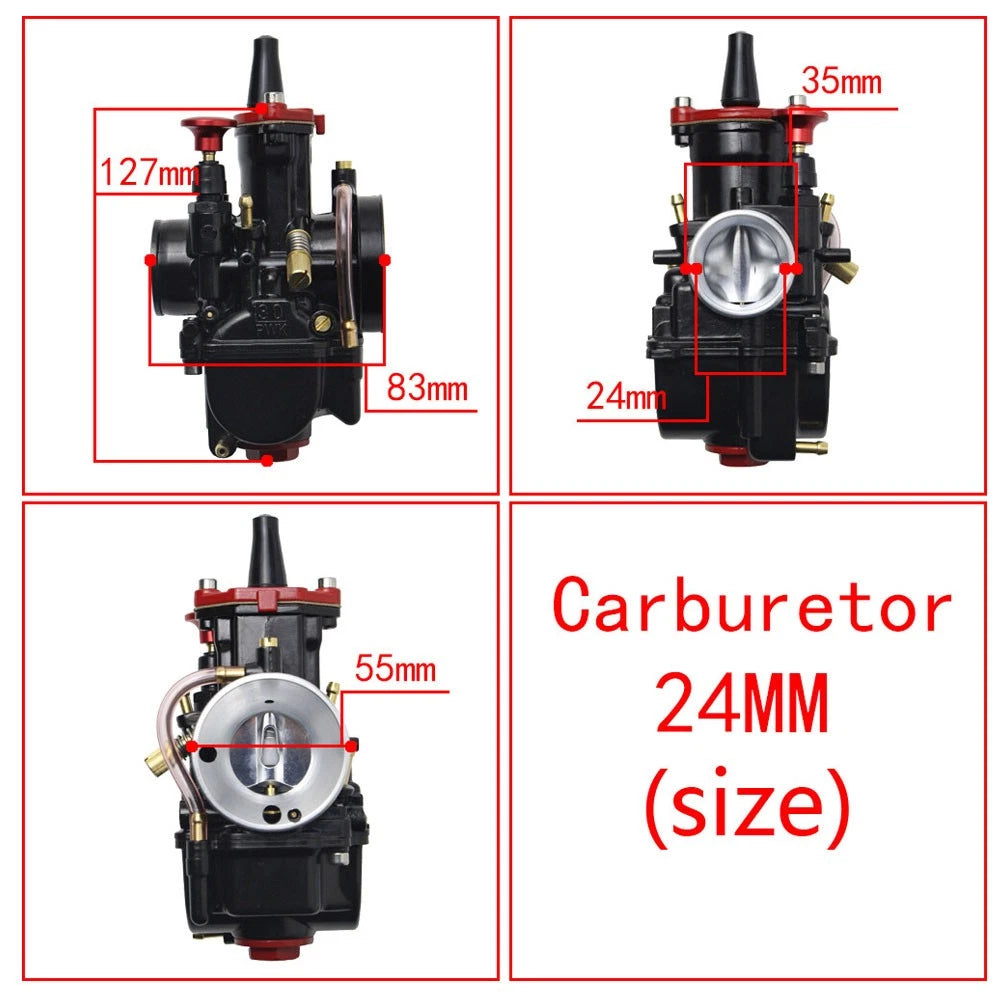 Carburetor & Power Jet Kit for PWK24 (70–125cc)