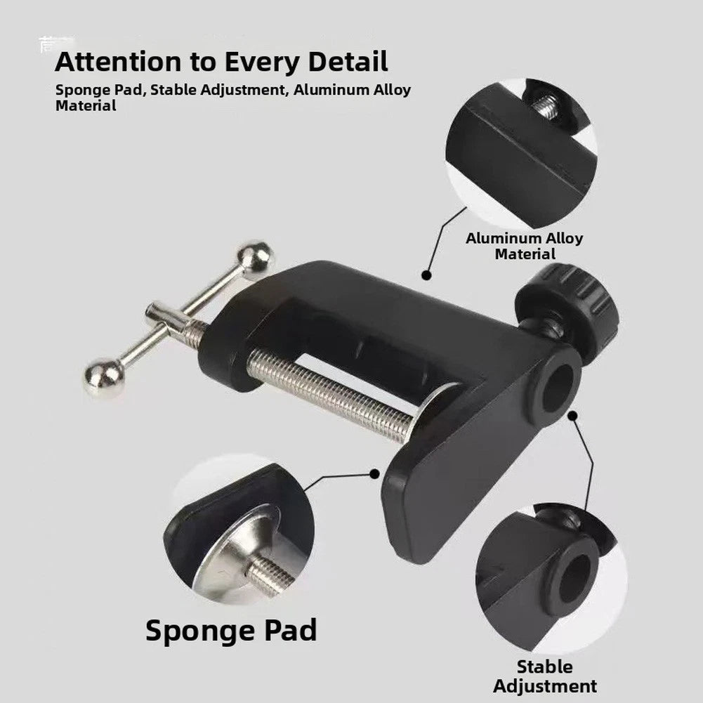 Black C Clamp for Desktop Lamp Mounting Base (Adjustable Screw)