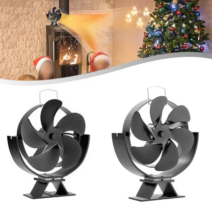 Silent Metal Fireplace Fan for Heat Distribution (Adjustable Blade Angles)