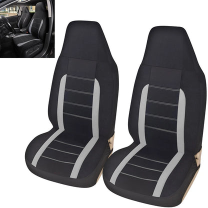2X Front Seat Covers for Car (Fashion Style, Gray)