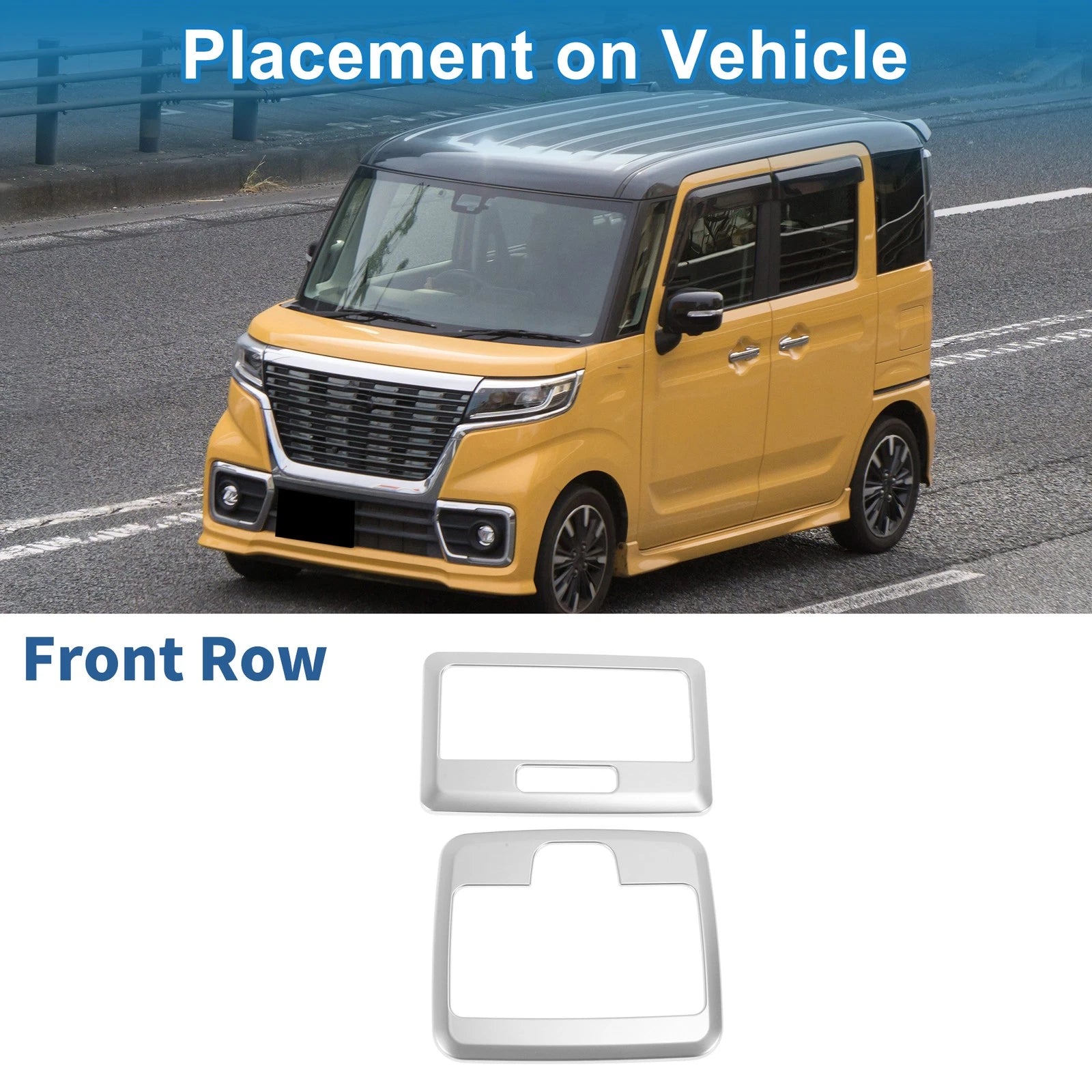 Front Row Light Trim Bezel for Suzuki Spacia Custom (2017–2024) Silver Tone