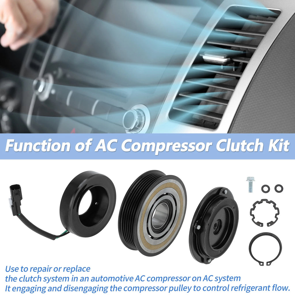 AC Compressor Clutch Kit Replacement for Ford Explorer Flex Lincoln MKS (2003–2019)