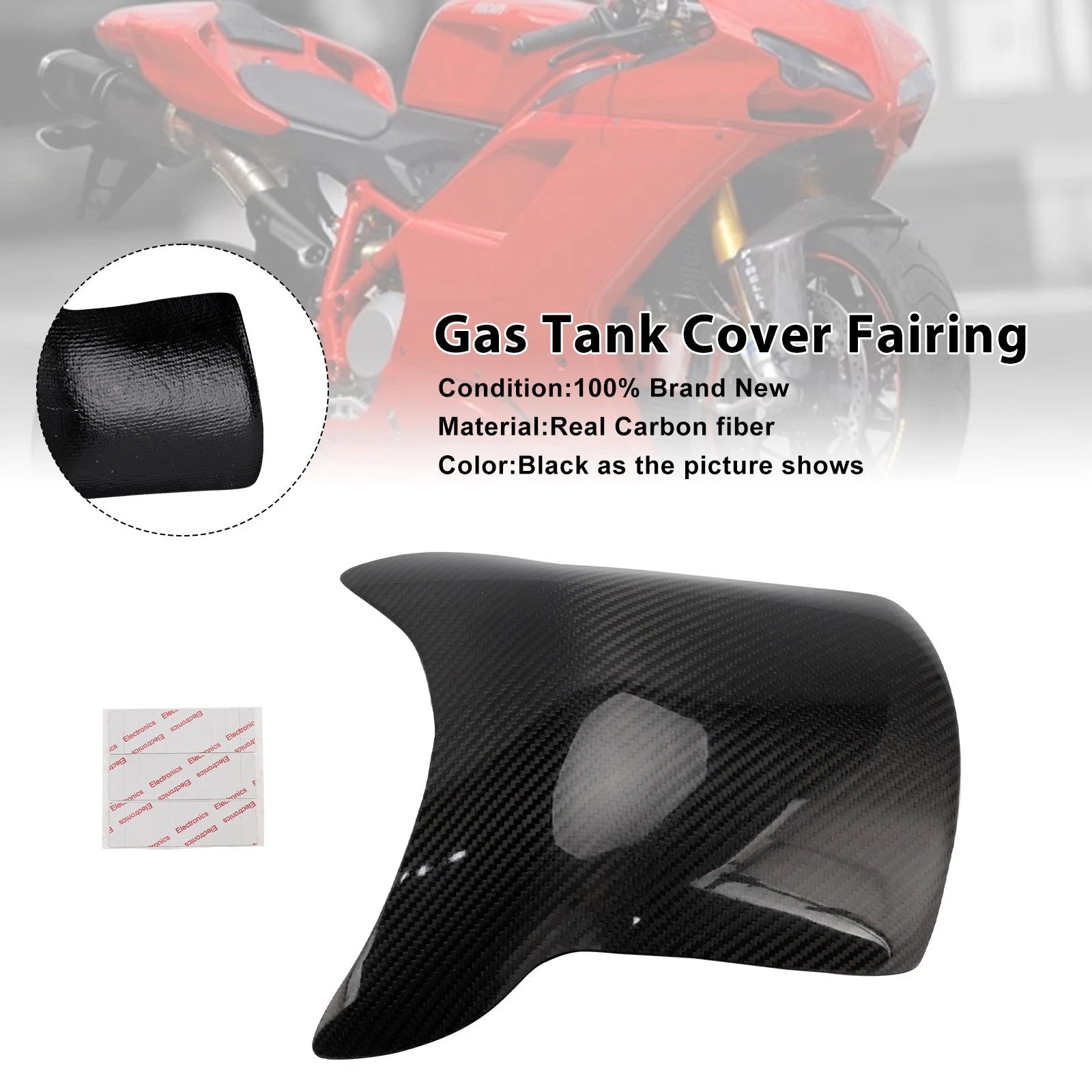 Carbon Fiber Tank Cover Fairing for Ducati 848 1098 1198 (2008–2015)