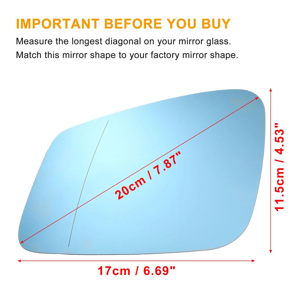 Left Side Mirror Glass Replacement for BMW 740Li 550i 528i 760Li (2006–2019)