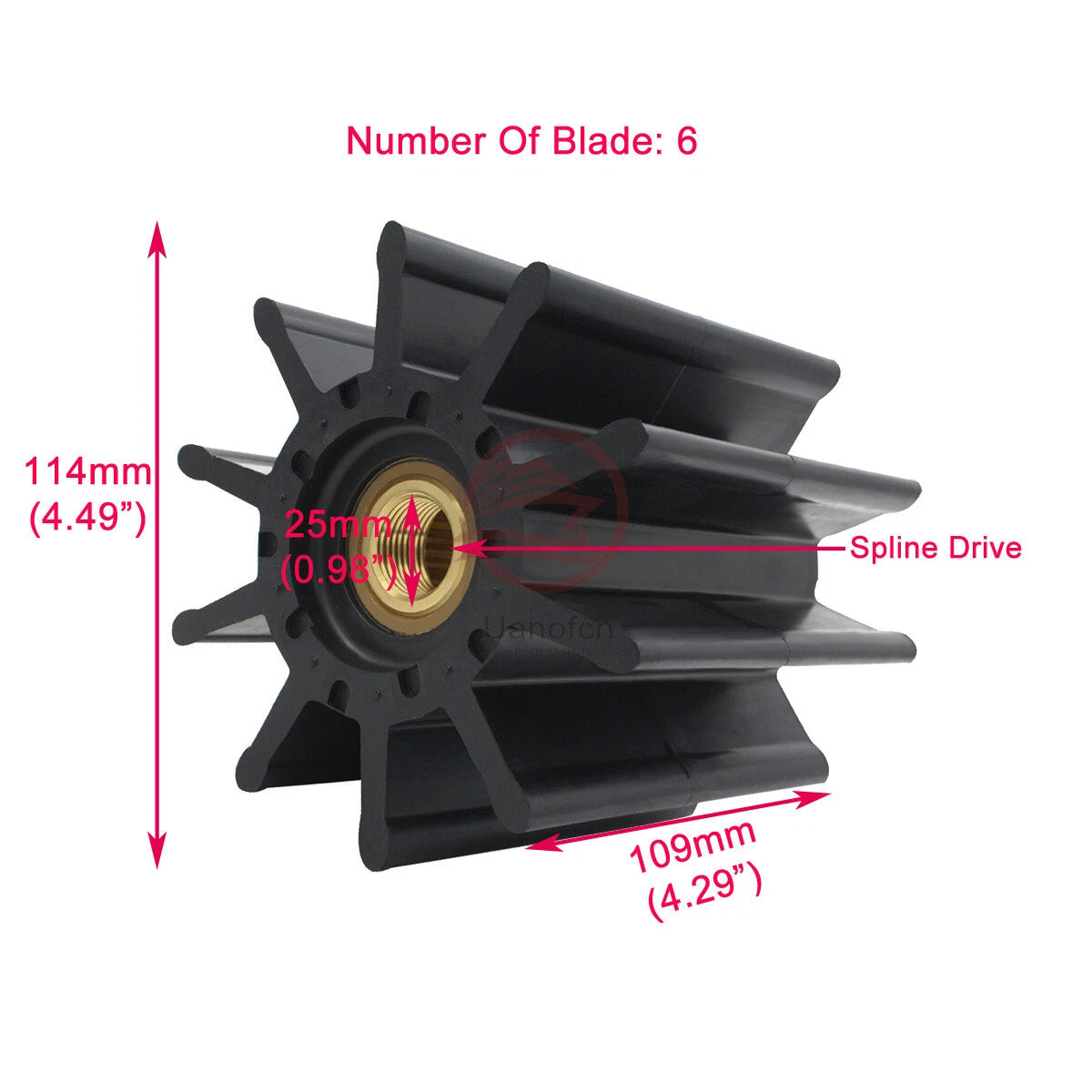 Water Pump Flexible Rubber Impeller Replace Sherwood 22000K CEF 500179
