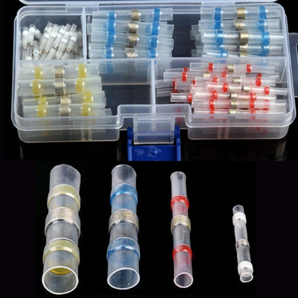 100PCS Butt Wire Connectors for Heat Shrink Solder Seal Waterproof Terminal Kit