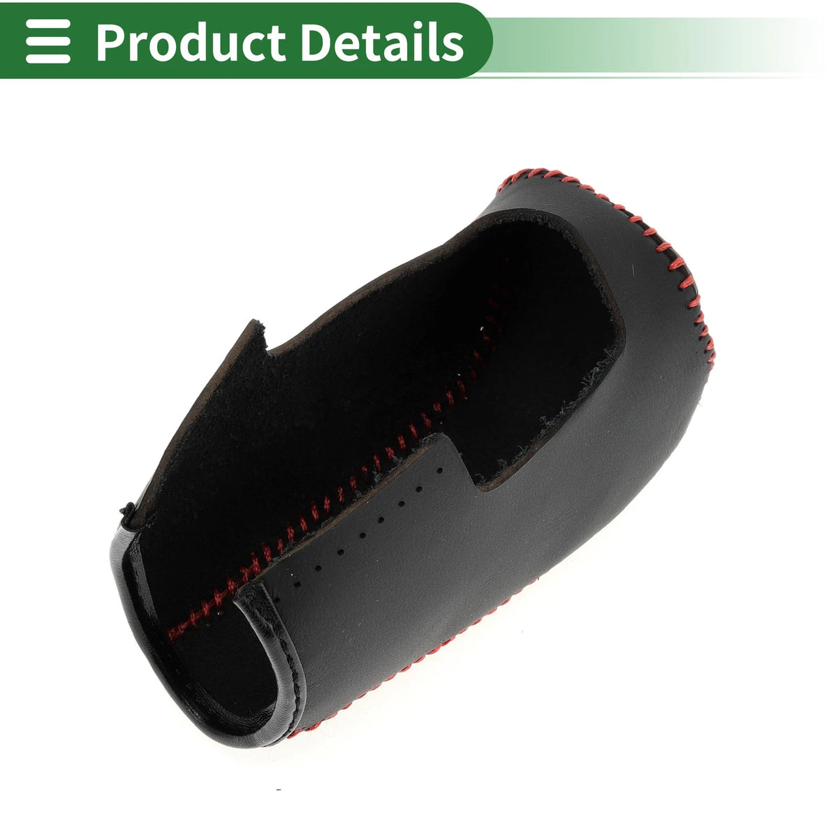 1 Pc Gear Shift Knob Cover for Volvo S80 (2007–2012) Black Red Faux Leather