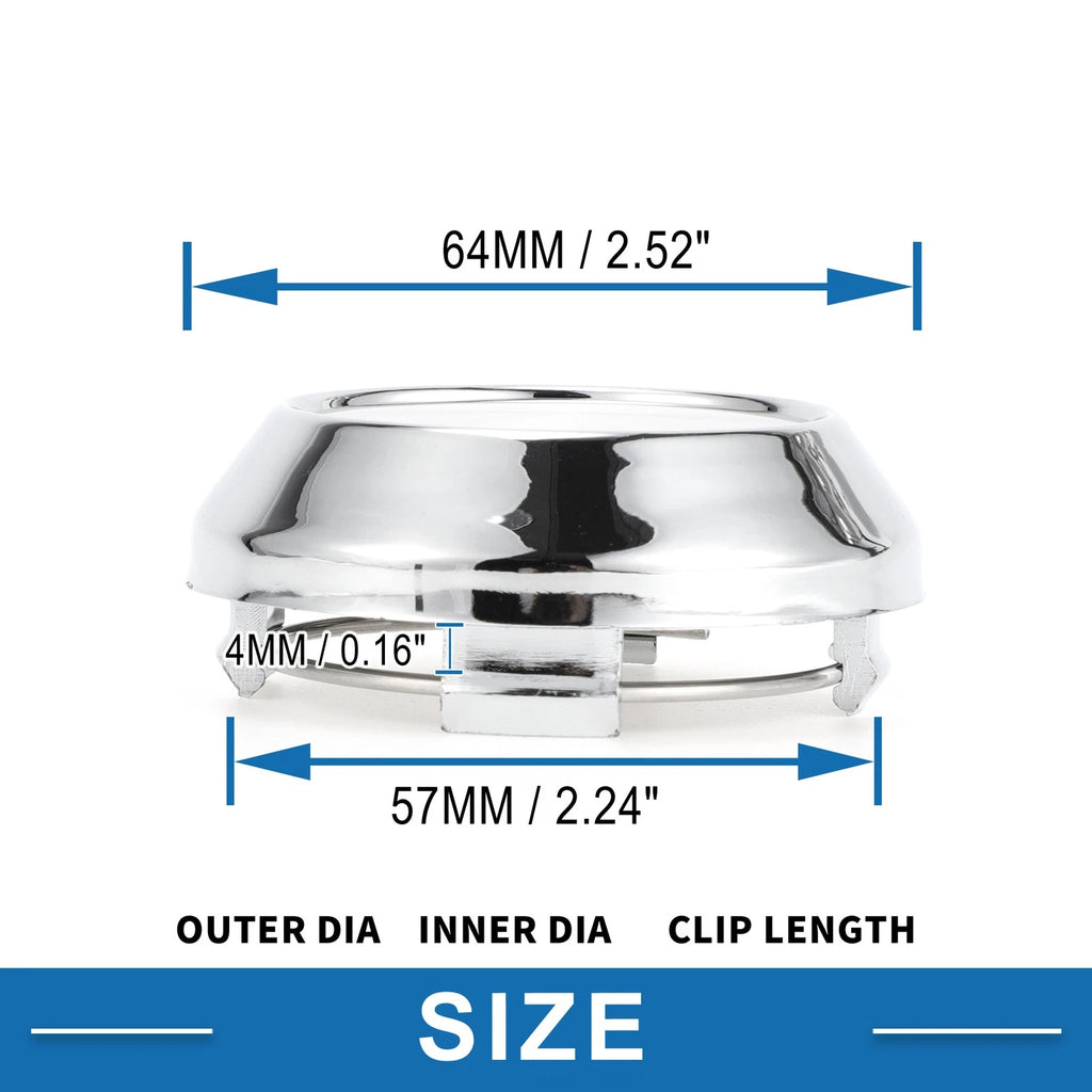 64mm Wheel Center Hub Cap for Universal SUV Van (Durable Plastic Silver Tone)