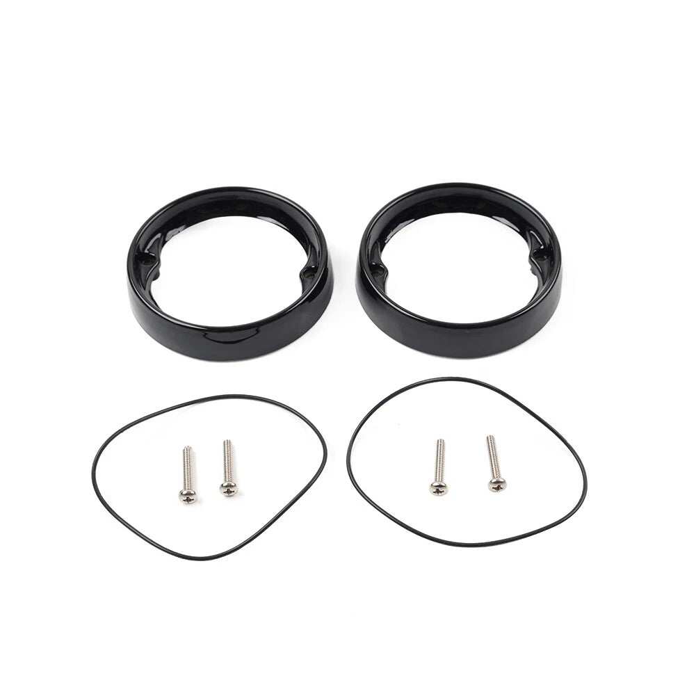 1 Pair Turn Signal Bezels for Harley Road King/Glide/Electra Glide (Black)