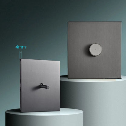Matte Gray Stainless Steel Toggle Switch Socket Panel for 86mm Wall Mount