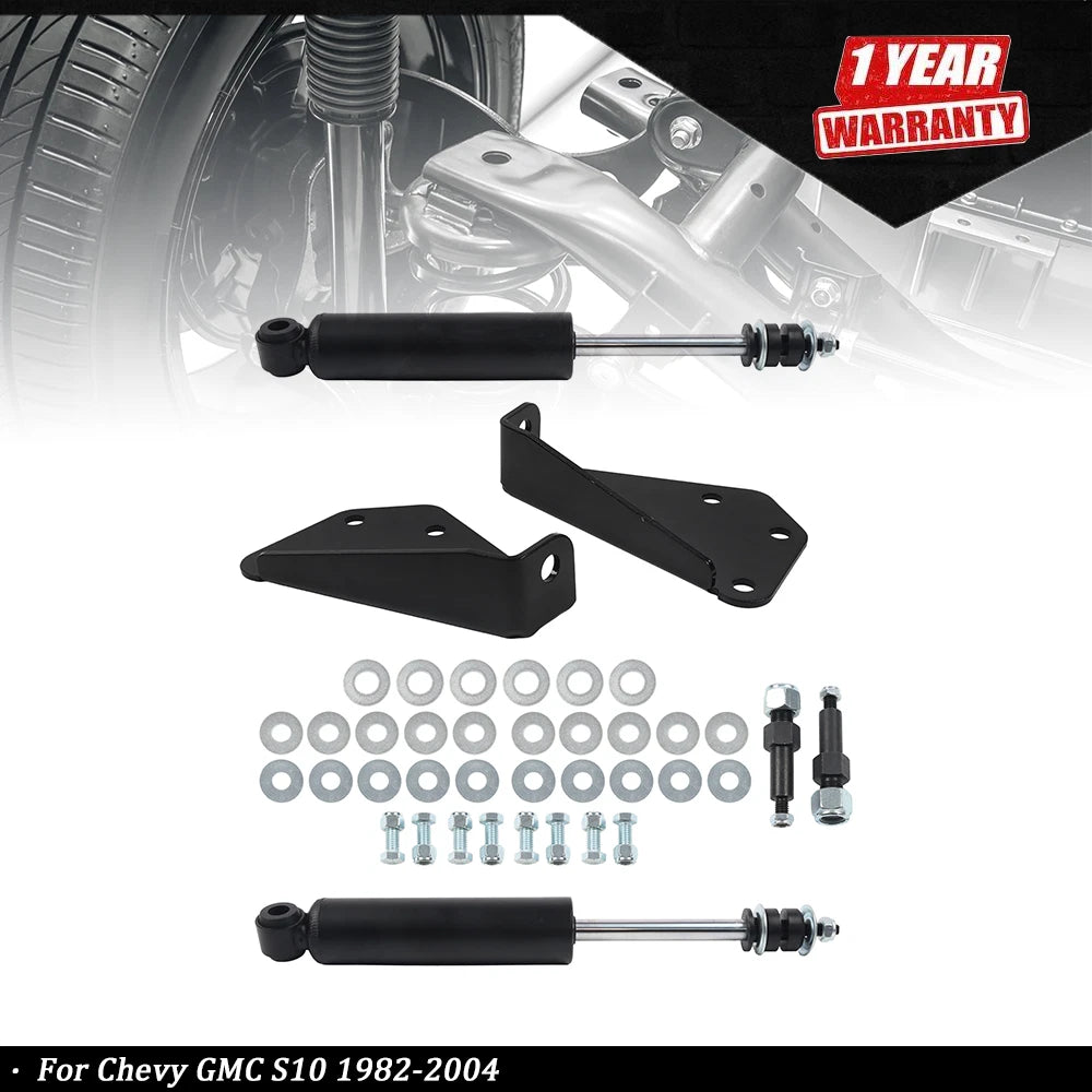 Front Shocks & Relocation Kit Bolt On Brackets for Chevy GMC S10 (1982–2004)
