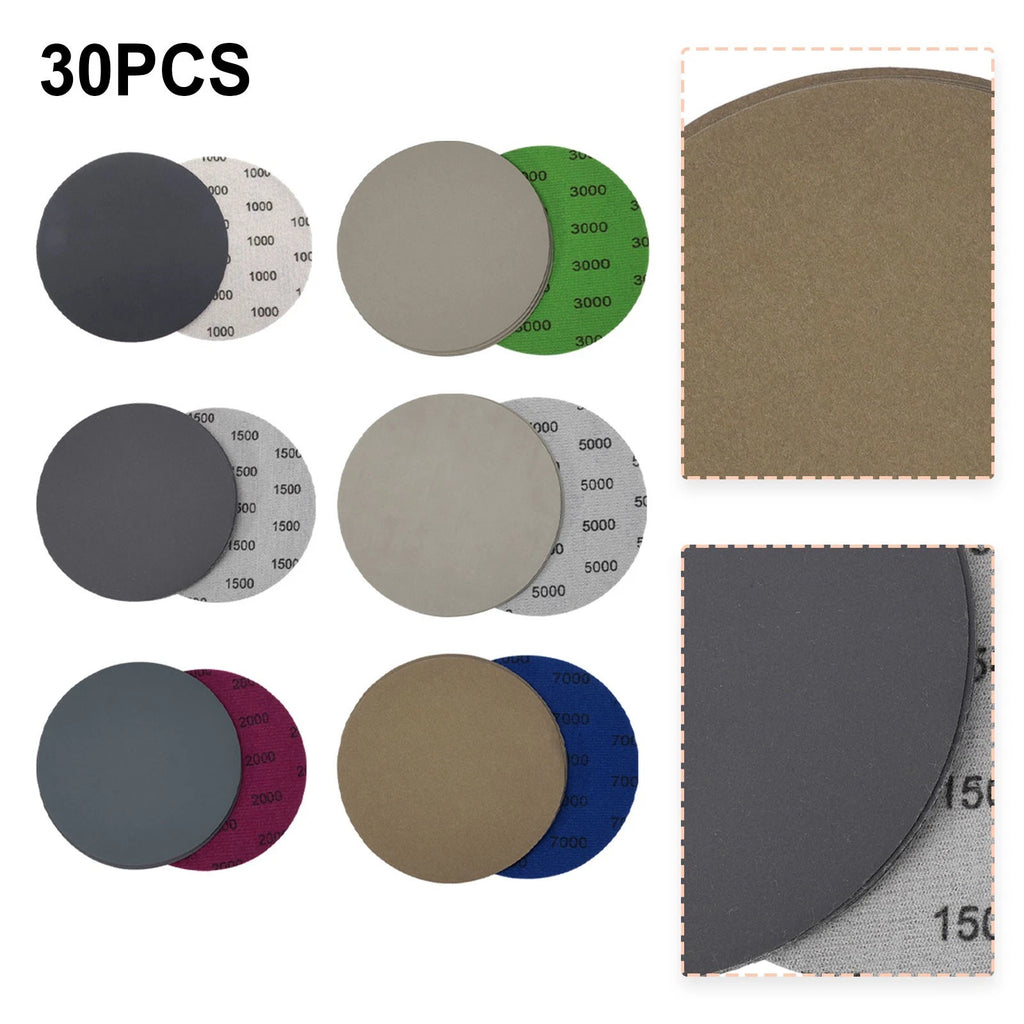 30pcs Hook & Loop Sanding Discs 1000-7000 Grit for