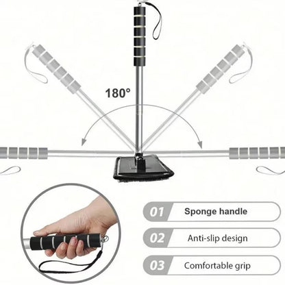 Microfiber Car Windshield Cleaner Brush Extendable Multi Layer Rubber Wiper