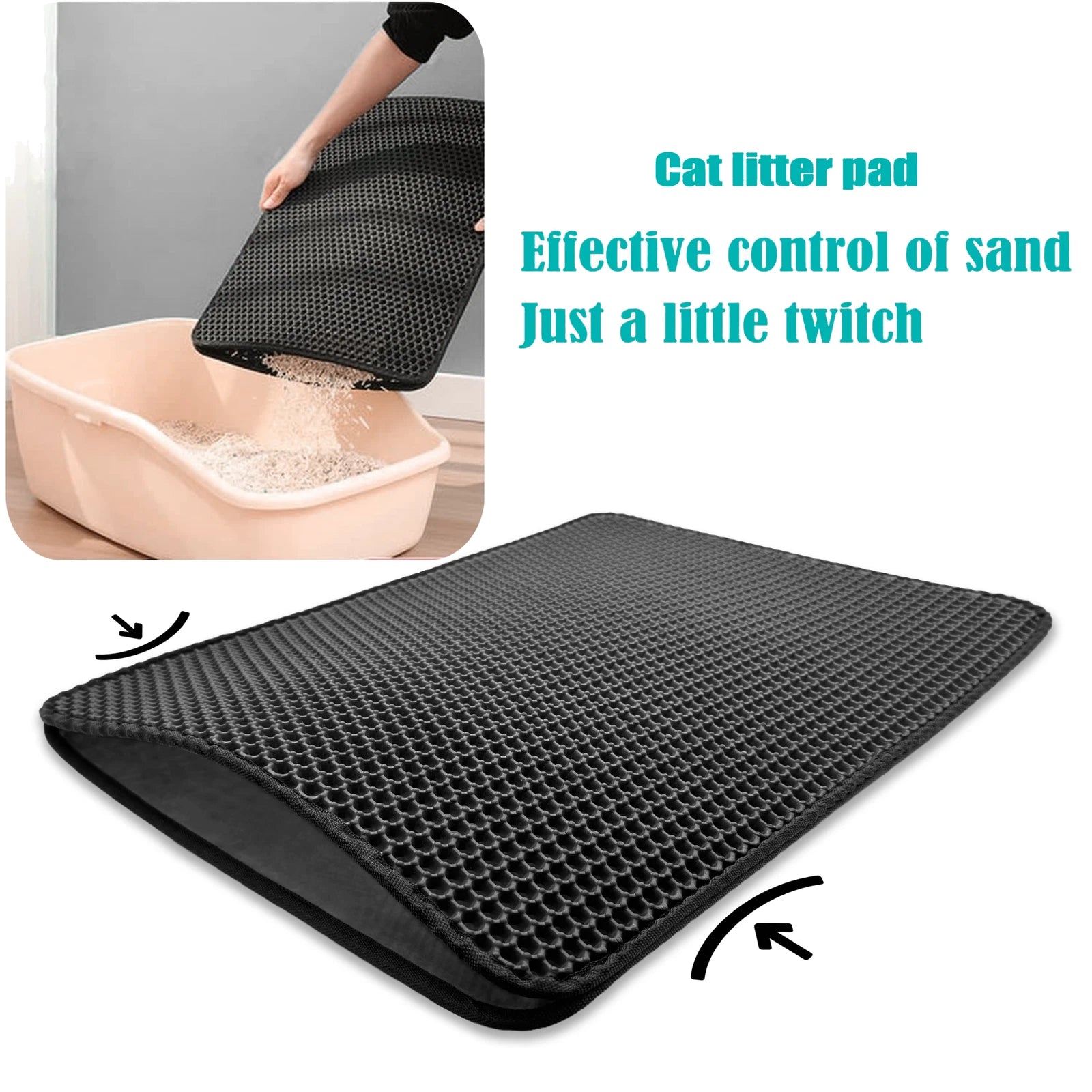 Litter Mat for Black Cat (60X45) Double Layer EVA Foam Rubber