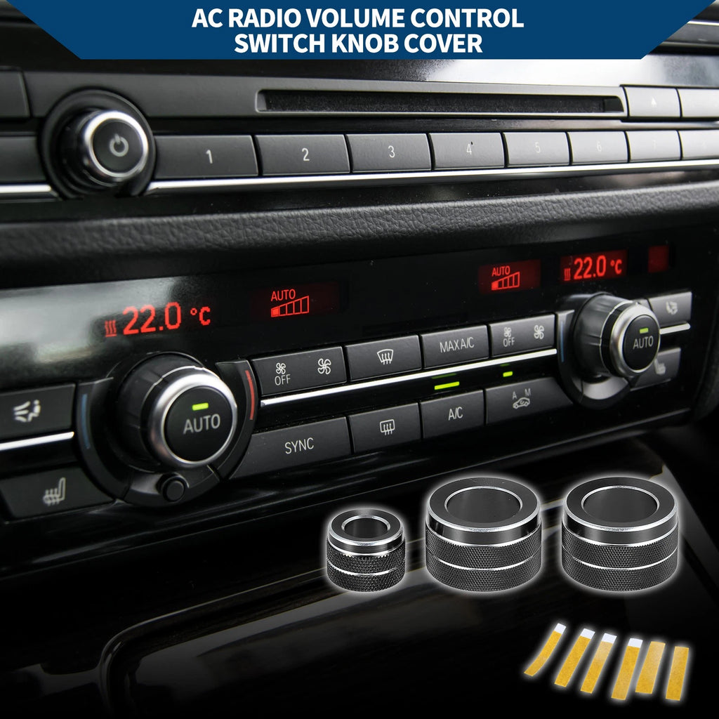 AC Radio Volume Control Switch Knob Cover Ring for BMW F10 (2008–2015)