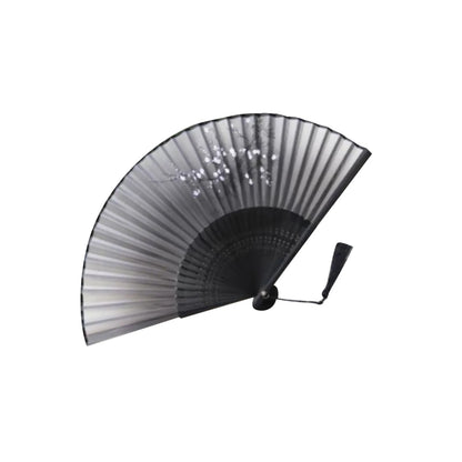 Folding Hand Held Black Fan for Chinese Classical Style (Retro)