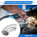 3.5" OD 90° Intercooler Pipe for - Brushed Silver Tone