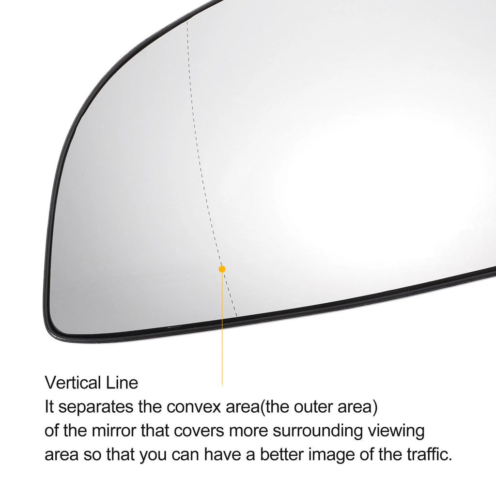 Left Side Heated White Mirror Glass for Opel Astra H (2009–2012)